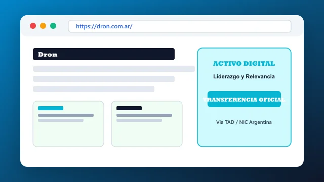 Ecosistema digital, branding y proceso de cesión registral formal de dron.com.ar